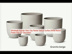 Hàng xưởng bán buôn phổ biến Fiber Clay Planter Texture Bề mặt Bạch cầu hoa chậu Để trang trí