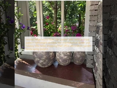 người trồng bằng đất sét sợi tròn màu trắng trung tính với mô hình sọc dọc nhẹ bền bền bảo trì thấp nồi hoa kỳ nghỉ biệt thự khách sạn trung tâm mua sắm văn phòng trang trí khu vườn dự án cảnh quan