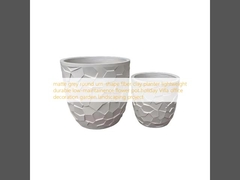 nhà trồng nhựa sợi đất sét hình urn màu xám tròn màu xám màu xám nhẹ bền bảo trì thấp nồi hoa kỳ nghỉ Villa trang trí văn phòng dự án cảnh quan vườn
