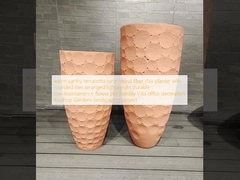 nét đất ấm terracotta hình tròn sợi đất sét cây trồng với gạch tròn sắp xếp trọng lượng nhẹ bền bảo trì thấp hoa nồi kỳ nghỉ biệt thự văn phòng trang trí mái nhà vườn dự án cảnh quan