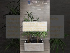 Chậu hoa trắng độc đáo: Kết cấu vòng xếp chồng ngang đặc biệt, chậu hình chữ nhật bằng sợi đất sét nhẹ, bền, trang trí biệt thự ngày lễ, văn phòng, dự án cảnh quan Vườn trên mái