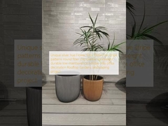 Màu sắc bạc độc đáo Khung hoa: Mô hình sọc đặc biệt cây trồng bằng sợi đất sét tròn trọng lượng nhẹ bền bảo trì thấp kỳ nghỉ Nhà nghỉ trang trí văn phòng Vườn mái nhà dự án cảnh quan