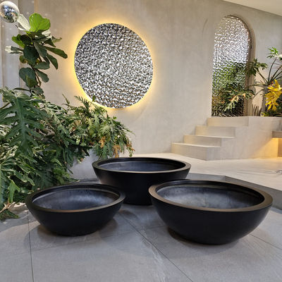 Mua Hình dạng Bowl Black Fiberglass Plant Pots cho sàn nhà vườn online manufacture