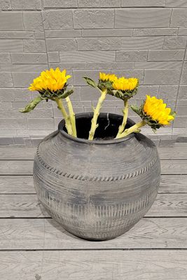 Mua Hình dạng tròn phong cách cổ điển Cây trồng bằng sợi đất sét với kết thúc chạm khắc bằng tay online manufacture