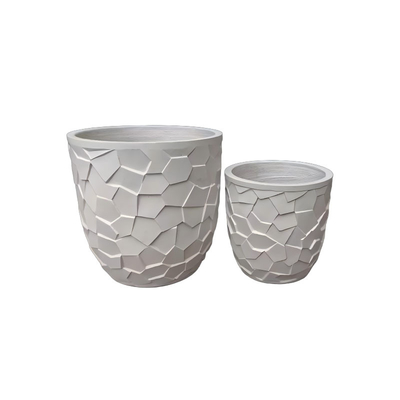 Mua cây trồng bằng đất sét sợi tròn màu trắng với mô hình hình mosaic đa giác không đều trọng lượng nhẹ bền bảo trì thấp nồi hoa kỳ nghỉ Villa trang trí văn phòng công trình cảnh quan vườn online manufacture