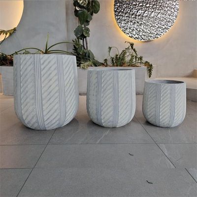 Máy trồng hoa bằng sợi đất sét chống nước và chống cháy với thiết kế khắc bằng tay hiện đại