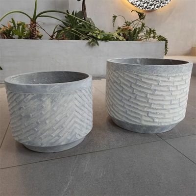 Bề mặt kết cấu độc đáo Sợi đất sét Planter chống sương mù Thủy hoa tròn với kết thúc mờ / bóng