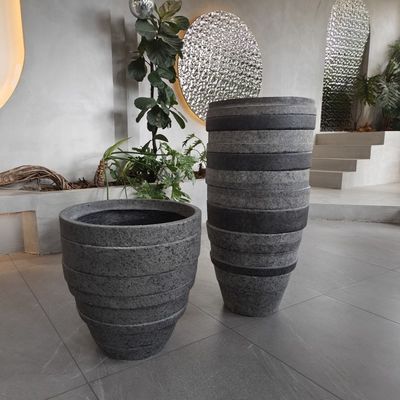 Long Large Resin FRP Fiberglass Flower Pots Logo tùy chỉnh
