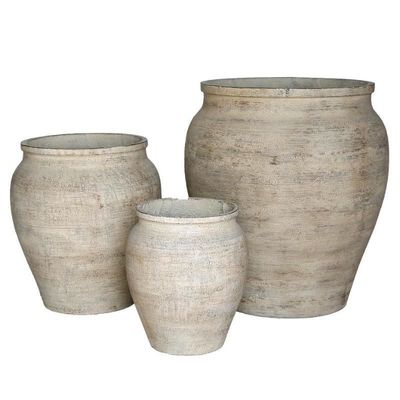 Các nồi xi măng lớn gốm sứ hiện đại Gốm hoa xi măng với thoát nước và bảo vệ tia UV