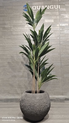 Chậu trồng cây bằng đất sét sợi tròn có kết cấu màu xám với hoa văn giống đá tự nhiên, nhẹ, bền, ít bảo trì, chậu hoa, trang trí biệt thự ngày lễ, văn phòng, dự án cảnh quan sân vườn