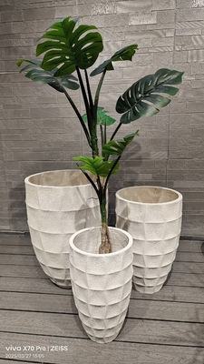 hiện đại nhìn màu trắng hình dạng hình dạng hình góc hình tròn sợi đất sét thợ trồng nhẹ bền bảo trì thấp hoa nồi kỳ nghỉ biệt thự văn phòng trang trí khu vườn cảnh quan dự án