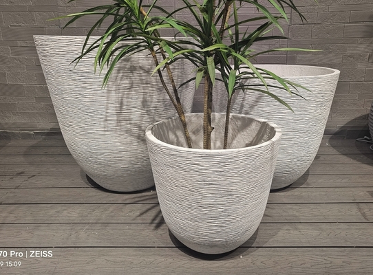 Vải dệt mini màu xám, các đường lượn sóng cong, chậu trồng cây bằng sợi tròn, đất sét, nhẹ, bền, ít tốn công chăm sóc, chậu hoa, trang trí biệt thự ngày lễ, văn phòng, dự án cảnh quan vườn